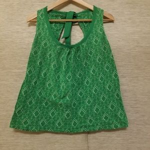 Akemi + Kin Green Diamond Sleeveless Blouse